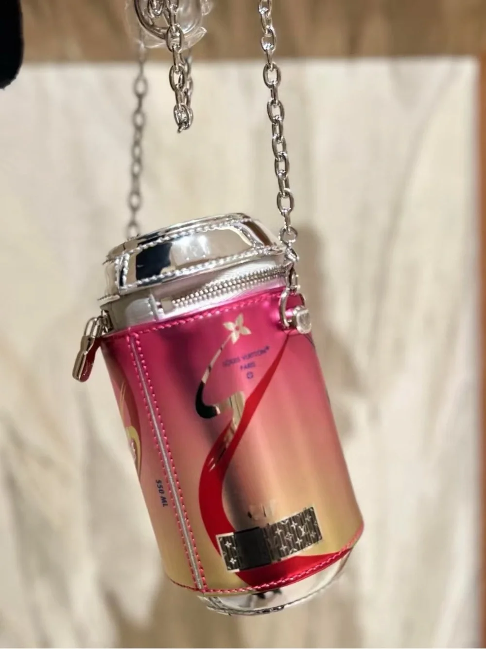 Louis Vuttion Pink Gradient Canister Crossbody Party Bag